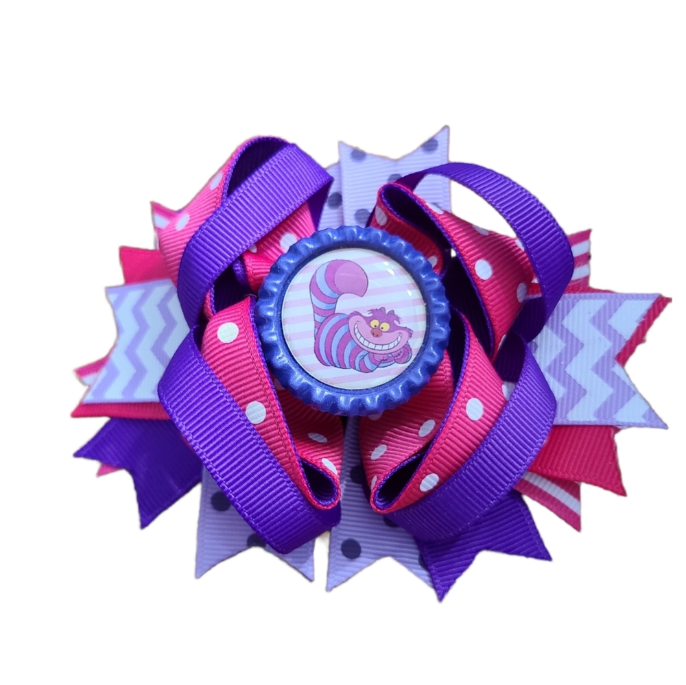 New Handmade Bow Cheshire Cat Alice in Wonderland 5"